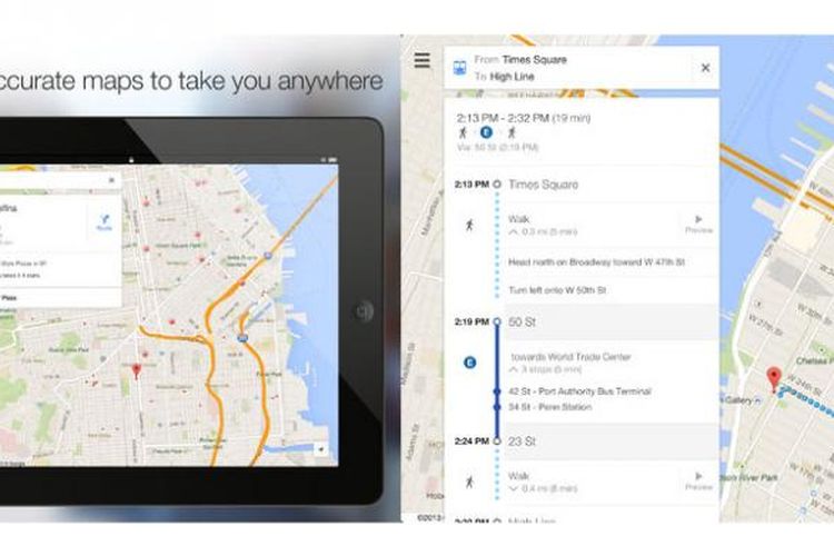 Google Maps hadir di iPad