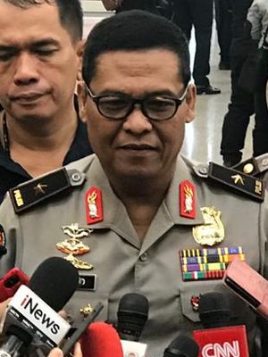Kepala Biro Penerangan Masyarakat (Karopenmas) Divisi Humas Polri Brigjen (Pol) Argo Yuwono di Rupatama Mabes Polri, Jakarta Selatan, Selasa (11/2/2020).