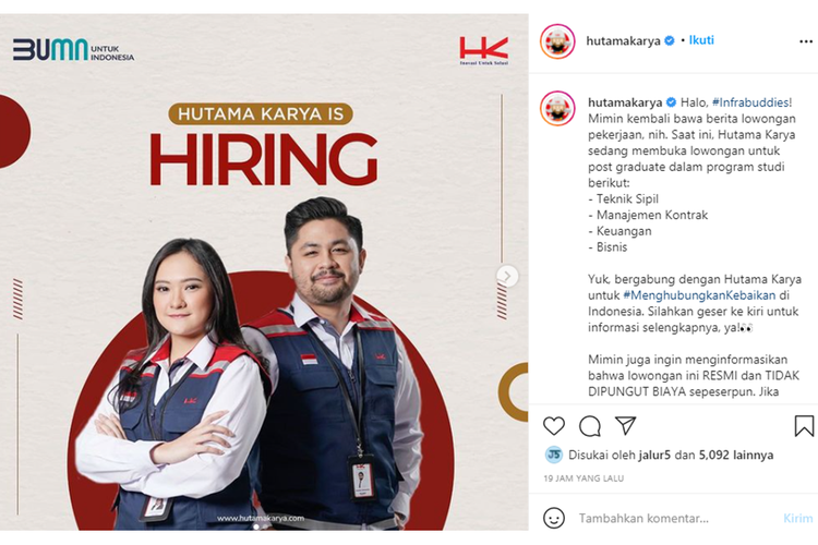 Lowongan Kerja BUMN September 2021, dari Hutama Karya, Pertamina, Telkom,  dan PT KAI Halaman all - Kompas.com