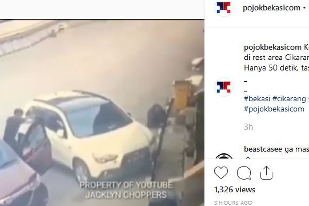Pencurian mobil terekam kamera CCTV di kawasan Cikarang. 