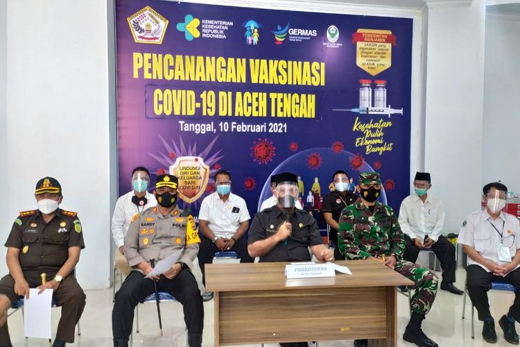Suasana menjelang vaksinasi Covid-19 di Aceh Tengah, Rabu (10/2/2021).