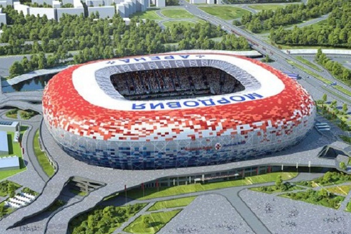 Mordovia Arena yang terletak di kota Saransk, Rusia.