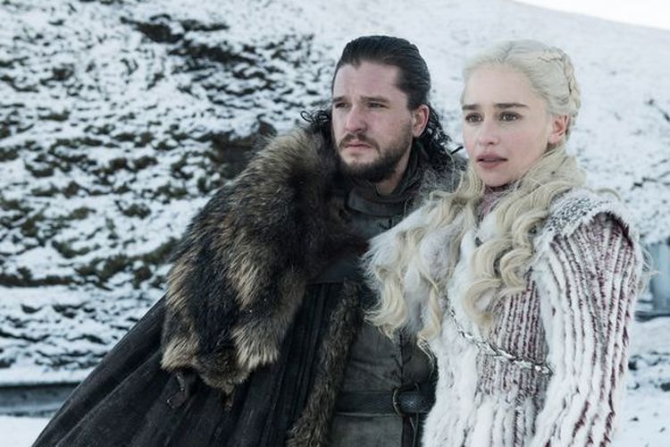 Dua karakter dalam Game of Thrones, Jon Snow dan Daenerys Targaryen.
