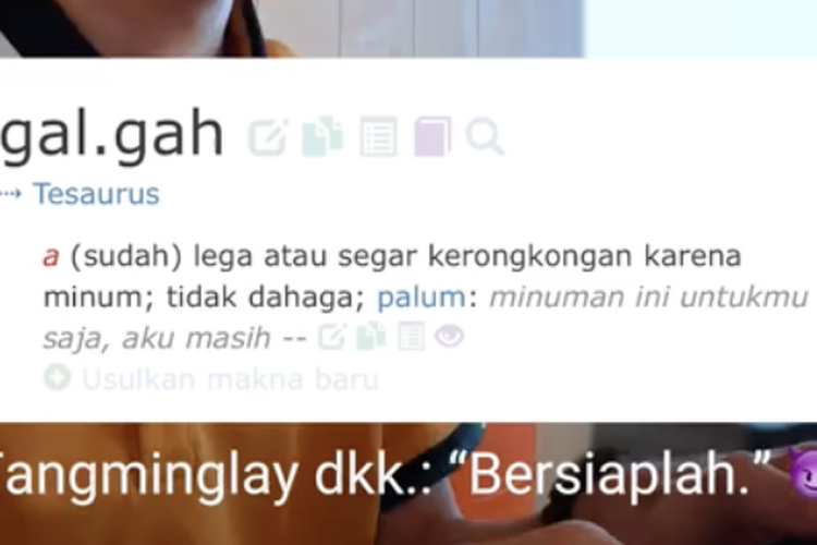 Tangkapan layar. Kata galgah masuk KBBI.