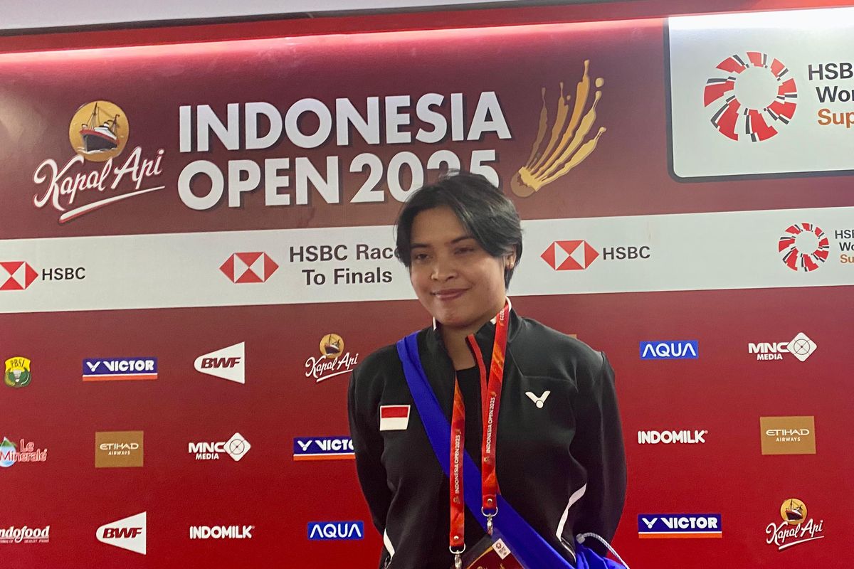Gregoria Mariska Tunjung saat ditemui di Indonesia Open 2025 pada Rabu (4/5/2025).