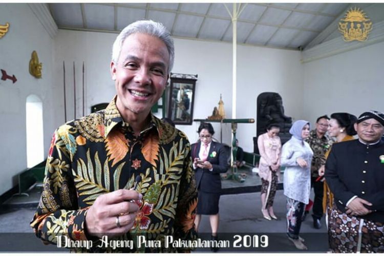Gubernur Jawa Tengah Ganjar Pranowo saat menghadiri Resepsi di Pura Pakualaman (Foto dokumentasi Panitia Dhaup Ageng) 