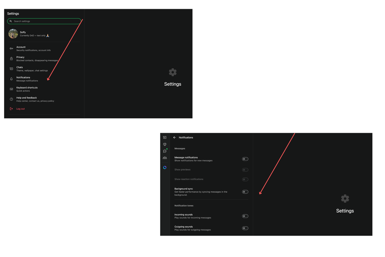 Ilustrasi cara matikan notifikasi di wa web 