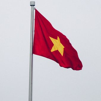 Ilustrasi bendera Vietnam.