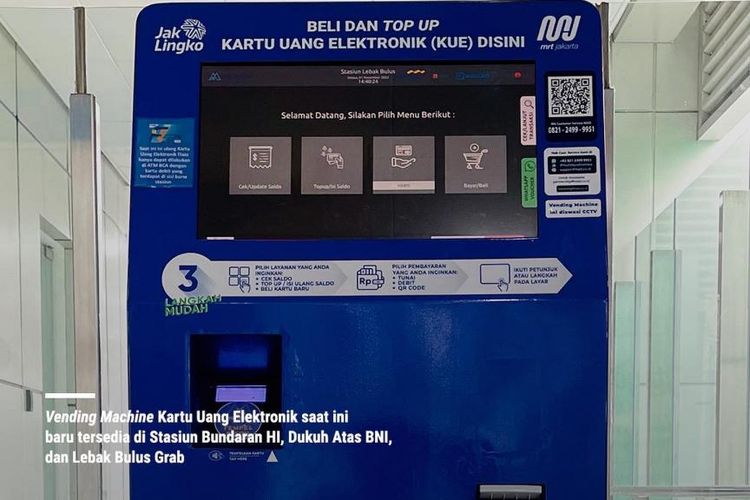Mesin isi ulang saldo kartu uang elektronik di MRT Jakarta
