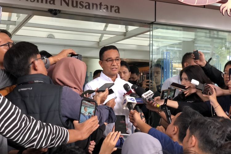 Capres nomor urut 1 Anies Baswedan di Wisma Nusantara, Jakarta, Jumat (23/2/2024). 