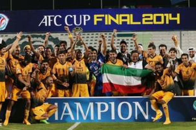 Al Qadsia menjuarai Piala AFC 2014 usai mengalahkan Arbil dalam drama adu penalti di Dubai, Sabtu (18/10/2014).