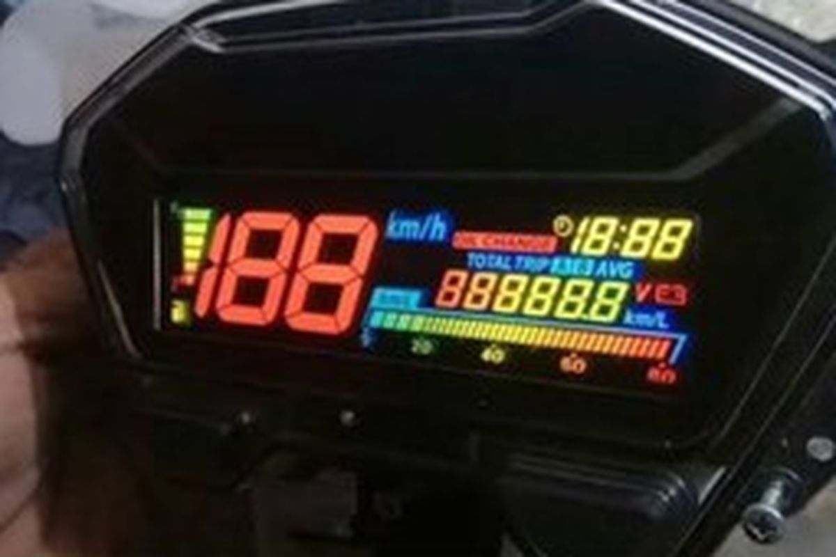 Modifikasi speedometer motor warna-warni