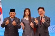 Prabowo Sempat Bertemu Carmen Idol Hearts2Hearts, Kompak Buat Simbol Jari Hati