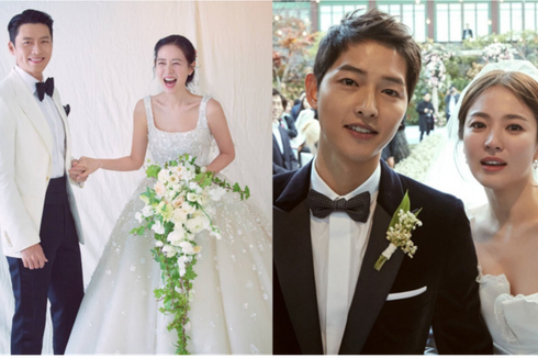 Adu Foto Pernikahan Hyun Bin dan Son Ye Jin Vs Song Song Couple
