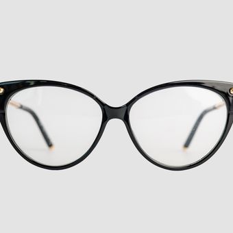 Ilustrasi kacamata dengan model frame cat eye.