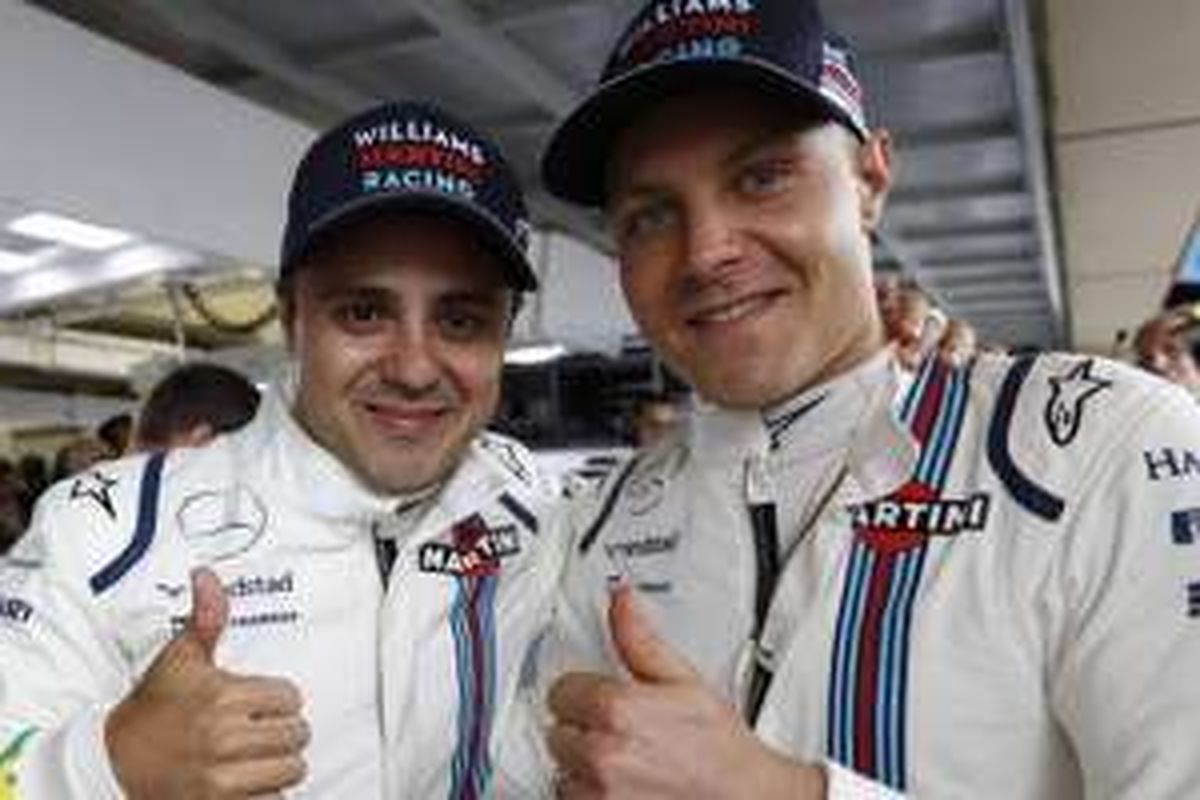 Felipe Massa (kiri) dan Valtteri Bottas di tim Williams selama tiga musim.