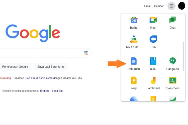 Cara membuat Google Docs