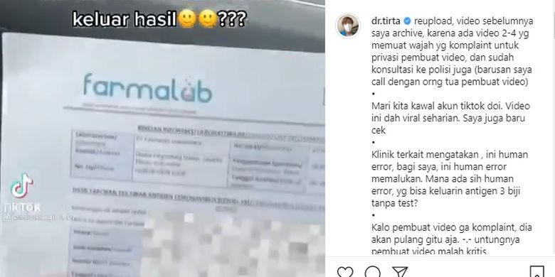 Pengakuan Pembuat Video Hasil Tes Antigen Negatif Tanpa Tes Yang Viral Siap Jadi Saksi Di Kepolisian Halaman All Kompas Com 17 Contoh Surat Hasil Swab Test Antigen Pictures.