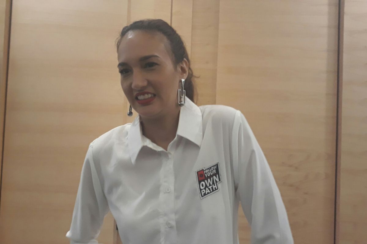 Nadine Chandrawinata saat dijumpai di Hotel Harris, FX Sudirman, Jakarta Pusat, Jumat (16/6/2017).