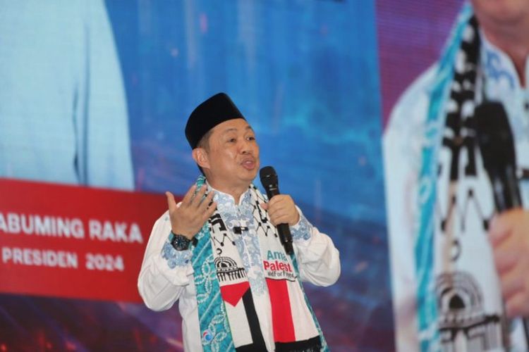 Ketua Umum Partai Gelora nis Matta dalam Dialog Keumatan di Ronatama Graha & Convention Hall, Depok, Jawa Barat (Jabar), Minggu (28/1/2024).