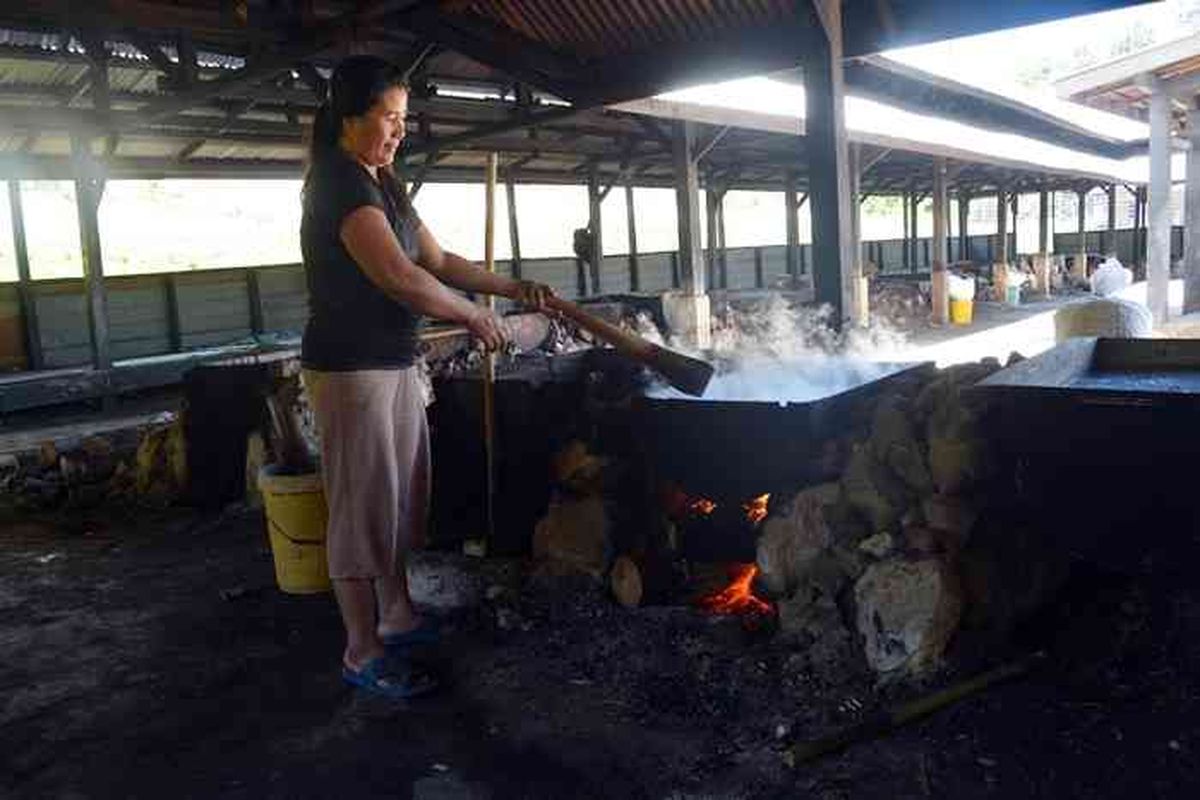 Produksi Garam Gunung di Krayan Timur