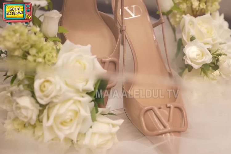 Seserahan yang diberikan Al Ghazali untuk Alyssa Daguise dalam proses akad nikah di St. Regis, Jakarta Pusat, Senin (16/6/2025).