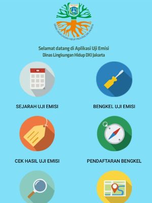 Aplikasi e-uji emisi yang diluncurkan Pemprov DKI Jakarta.