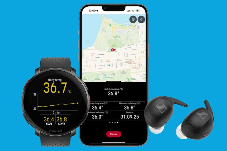 Sennheiser Momentum Sport bisa terhubung dengan smartwatch Polar dan ponsel, serta bisa memantau detak jantung serta suhu tubuh