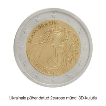 Estonia merilis koin 2 euro yang didedikasikan untuk Ukraina.