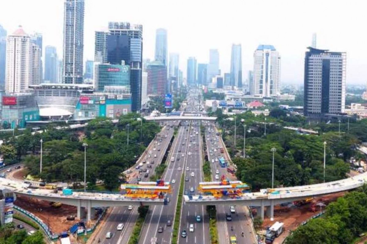 Proyek simpang susun Semanggi, Jakarta Selatan.