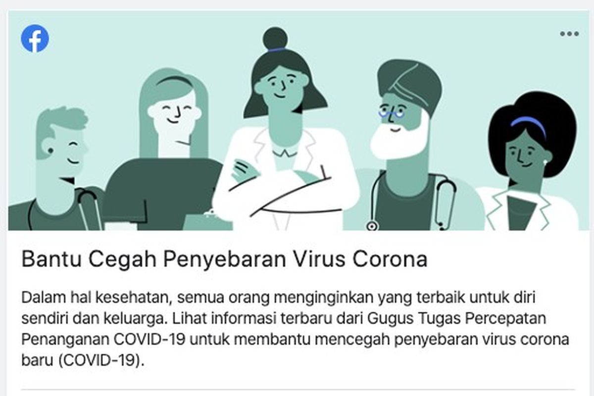 Bantu pencegahan penyebaran virus corona, Facebook berikan informasi edukatif 