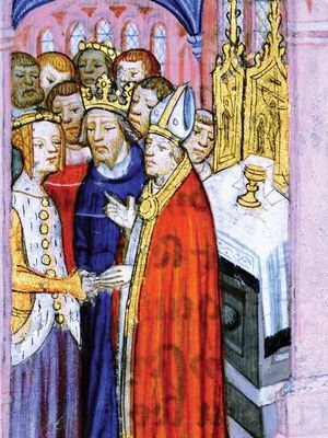 Eleanor menikah dengan Raja Louis VII pada 1137. (Britannica)