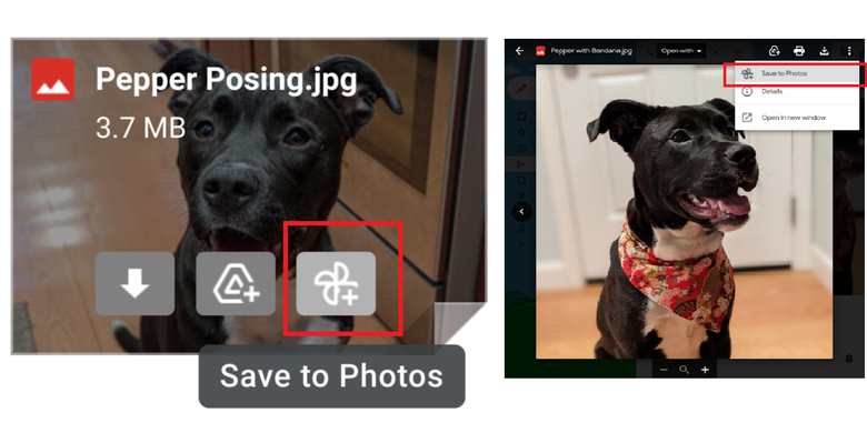 Tombol Save to Photos untuk memudahkan pengguna mencadangkan foto dari Gmail.