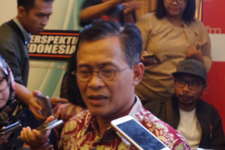 Anggota Ombudsman RI Ahmad Suaedy dalam diskusi Perspektif Indonesia di Menteng, Jakarta, Sabtu (27/1/2018).