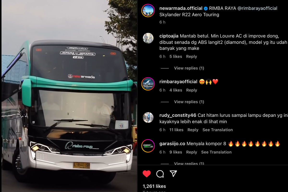 Bus baru PO Rimba Raya Premium