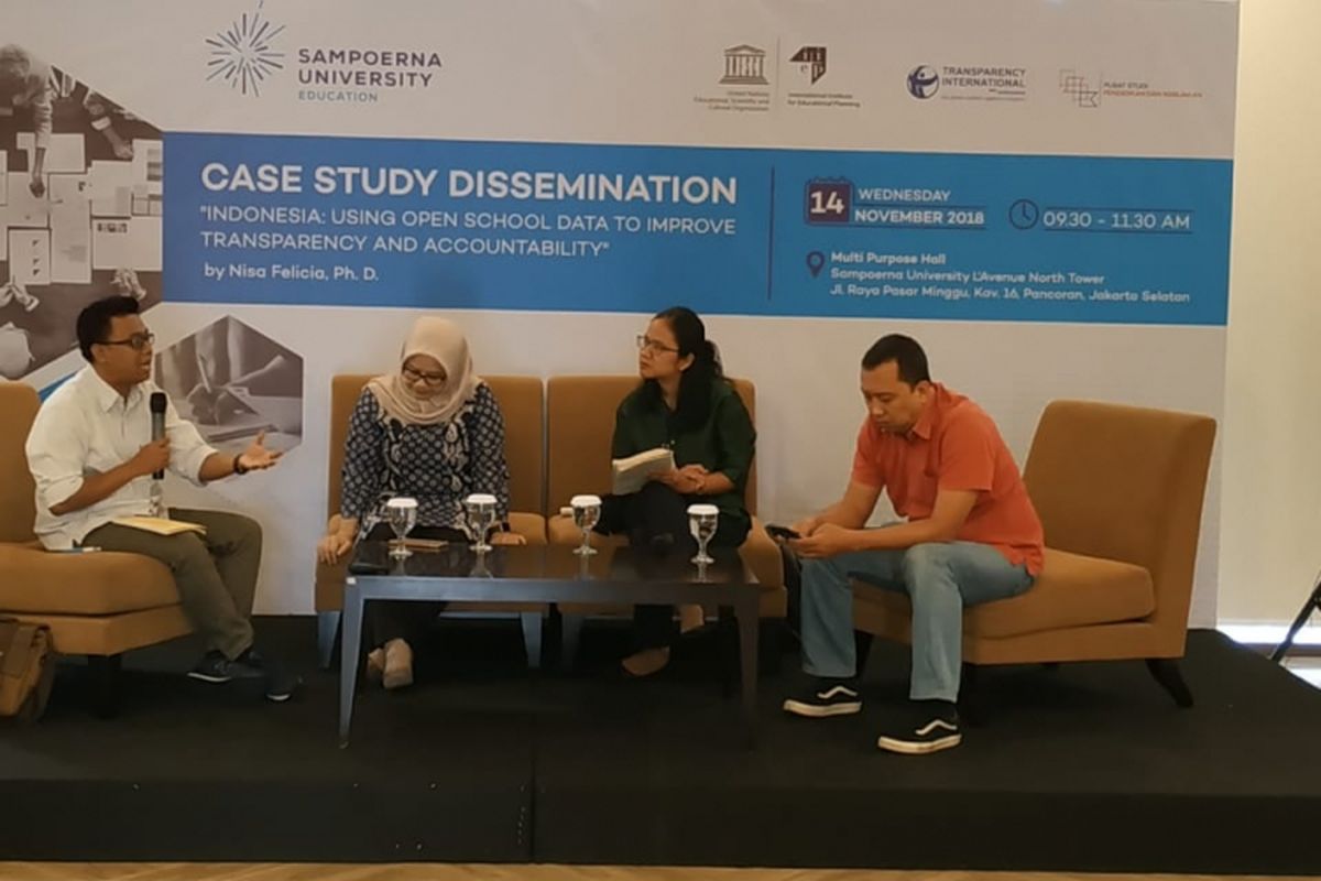 Sampoerna University menggelat diskusi Indonesia: Using Open School Data to Improve Transparency and Accountability di kampus LAvenue Building, Pasar Minggu, Jakarta (14/11/2018).