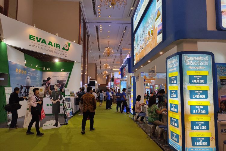 Suasana Astindo Travel Fair 2020 hari pertama, Jumat (21/2/2020) di Jakarta Convention Centre.