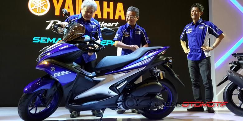 Yamaha Aerox 155 VVA mulai dipamerkan di ajang IMOS 2016.