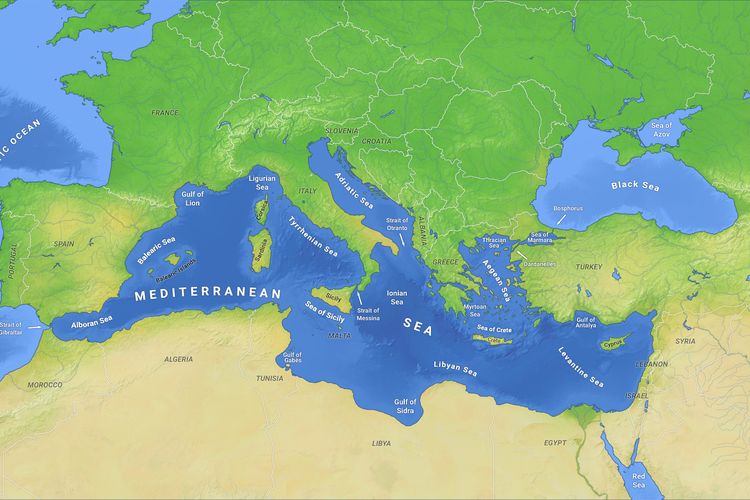Ilustrasi kawasan Laut Mediterania.