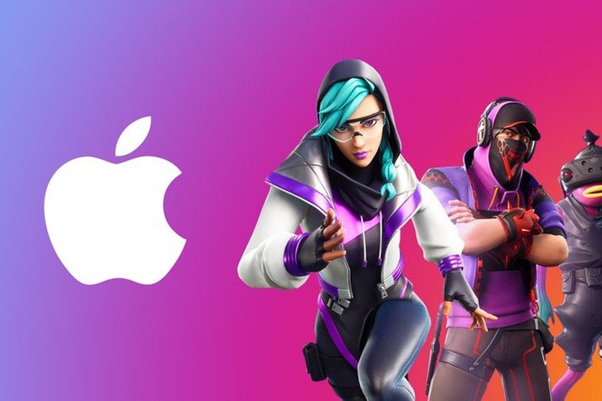 Ilustrasi Apple dan Fortnite.