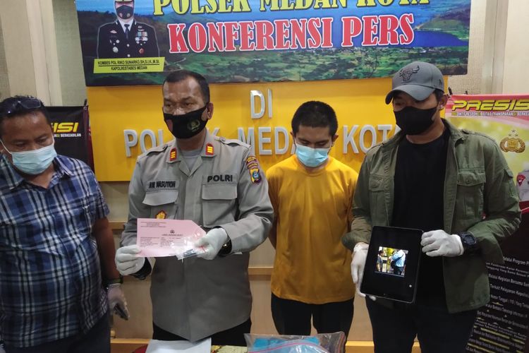 Muhammad Reza Sitio pelaku yang meludahi pegawai PLN di Medan ditangkap polisi.