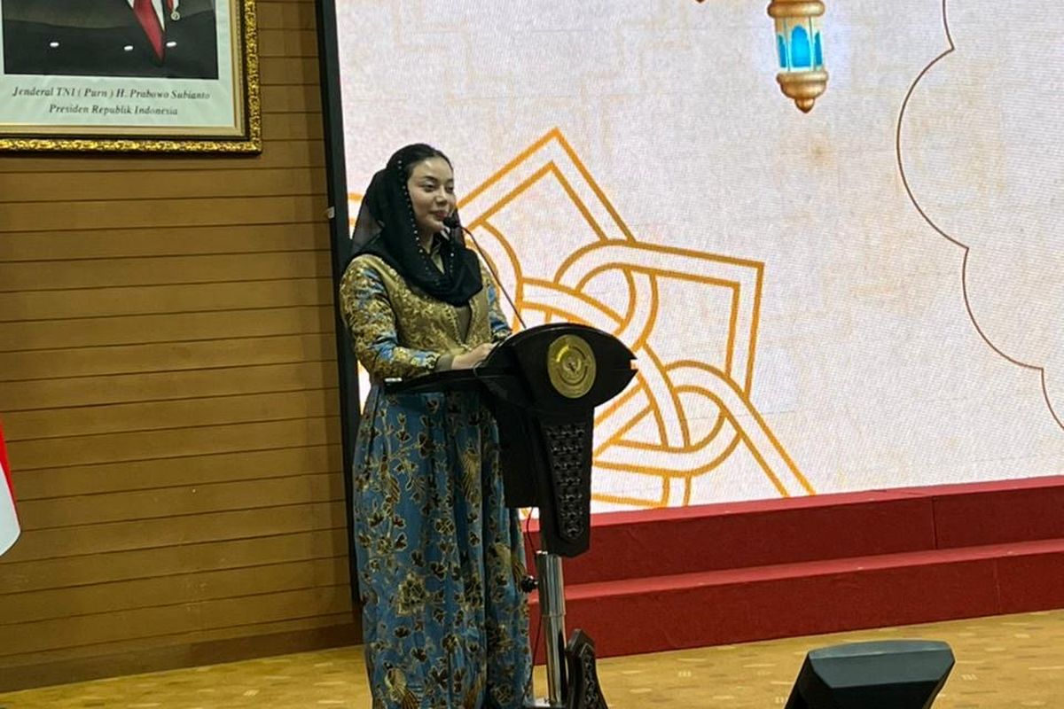 Bupati Brebes Paramitha Widya Kusuma dalam diskusi panel Masigab di Auditorium Pusdiklat BPK RI, Jakarta Selatan, Minggu (19/4/2026).