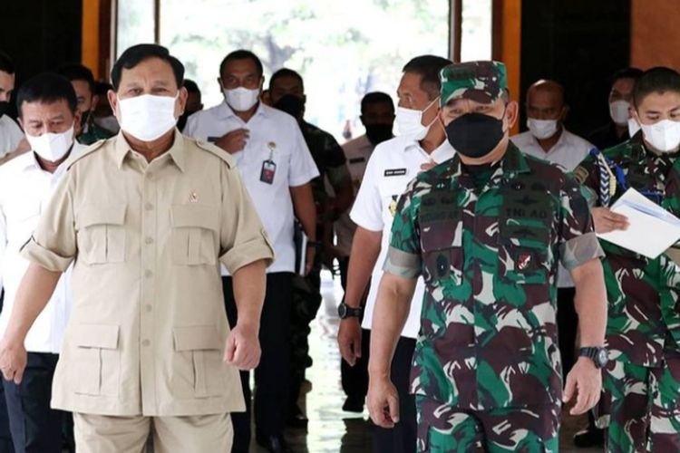 KSAD Jenderal Dudung Abdurachman menemui Menteri Pertahanan Prabowo Subianto.