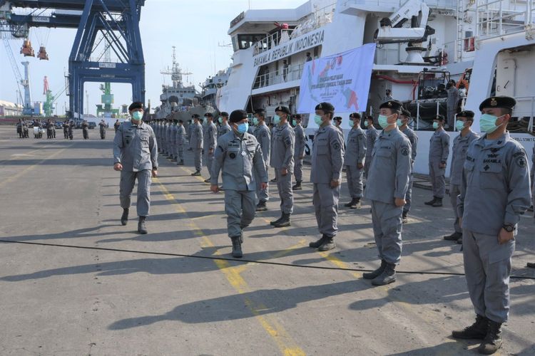 Badan Keamanan Laut (Bakamla) resmi menggelar Operasi Cegah Tangkal Tahun 2020 dengan dilepaskannya kapal KN Pulau Nipah-321 di Dermaga JICT 2, Tanjung Priok, Jakarta Utara, Jumat (4/9/2020).