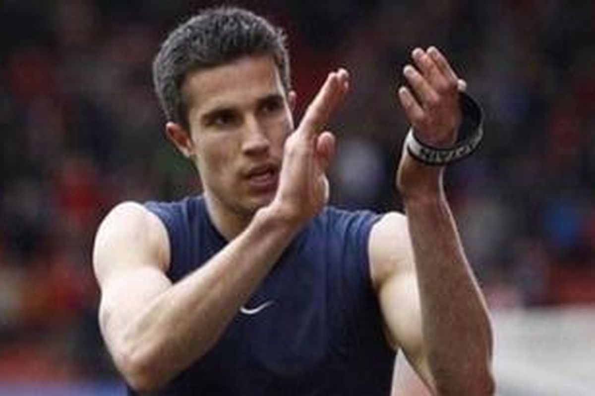 Kapten Arsenal yang juga striker timnas Belanda, Robin van Persie.
