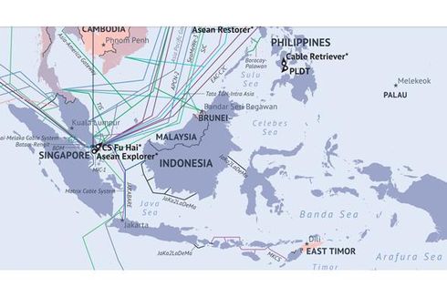 Kabel Laut Suplai Internet 100 Gigabyte ke Bangka Belitung