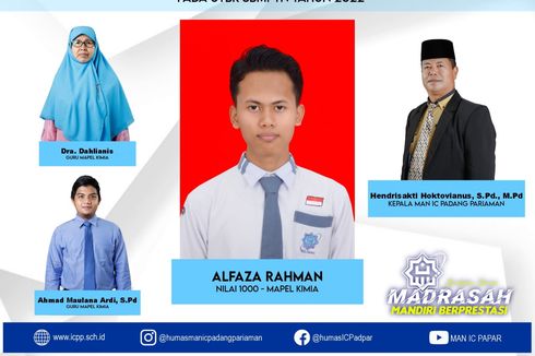 Siswa Madrasah Ini Raih Nilai TKA 1.000 di UTBK SBMPTN 2022