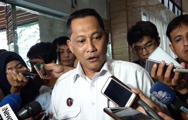 Direktur Utama Perusahaan Umum Badan Usaha Logistik (Perum Bulog) Budi Waseso di Kementerian Koordinator Bidang Perekonomian (Kemenko Perekonomian) Jakarta, Selasa (22/1/2019).