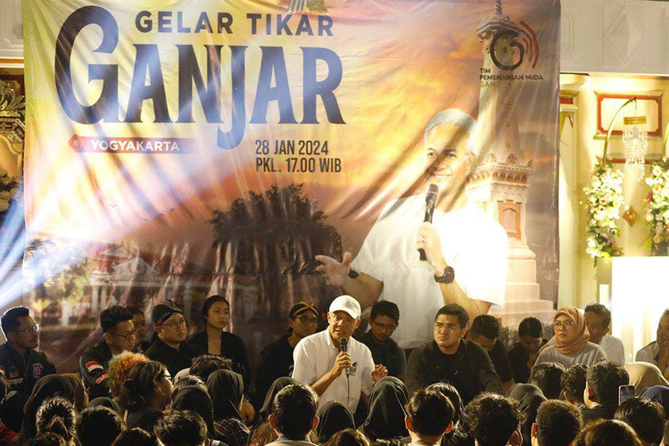 Acara ?Gelar Tikar Ganjar? yang berlangsung Senin (29/1/2023) malam di Yogyakarta