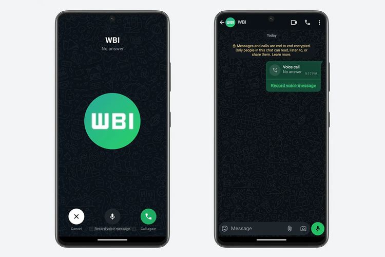 WABetaInfo melaporkan bahwa WhatsApp sedang mempersiapkan fitur baru untuk memungkinkan pengguna mengirim pesan suara di panggilan suara yang tidak terjawab
